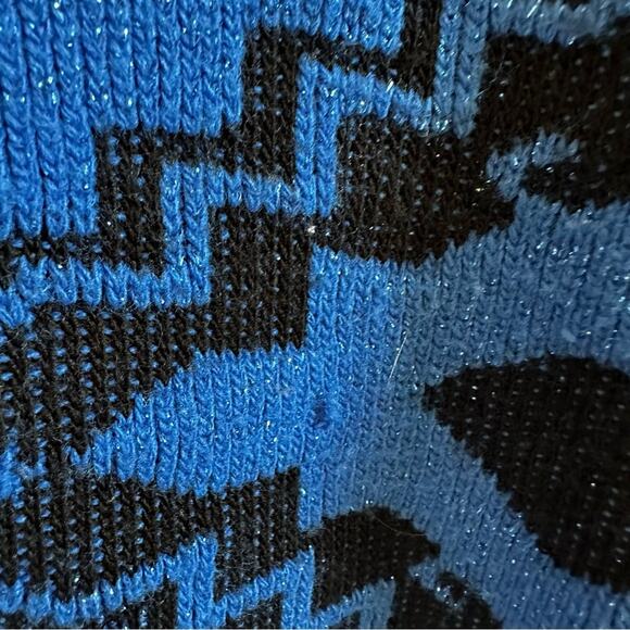 Cheryl women’s ugly sweater medium vintage‎ black blue - Picture 4 of 8